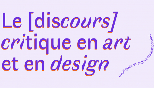 Affiche Le discours critique en art et en design