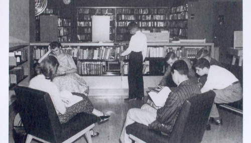 Manuscripts and Archives Division, The New York Public Library. "Young readers, seated, Donnell-Nathan Strauss" The New York Public Library Digital Collections
