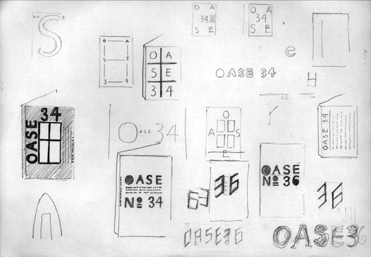 Sketch by Karel Martens for OASE magazine No.34 and 36. Peter Bilak. Source : www.typotheque.com 

