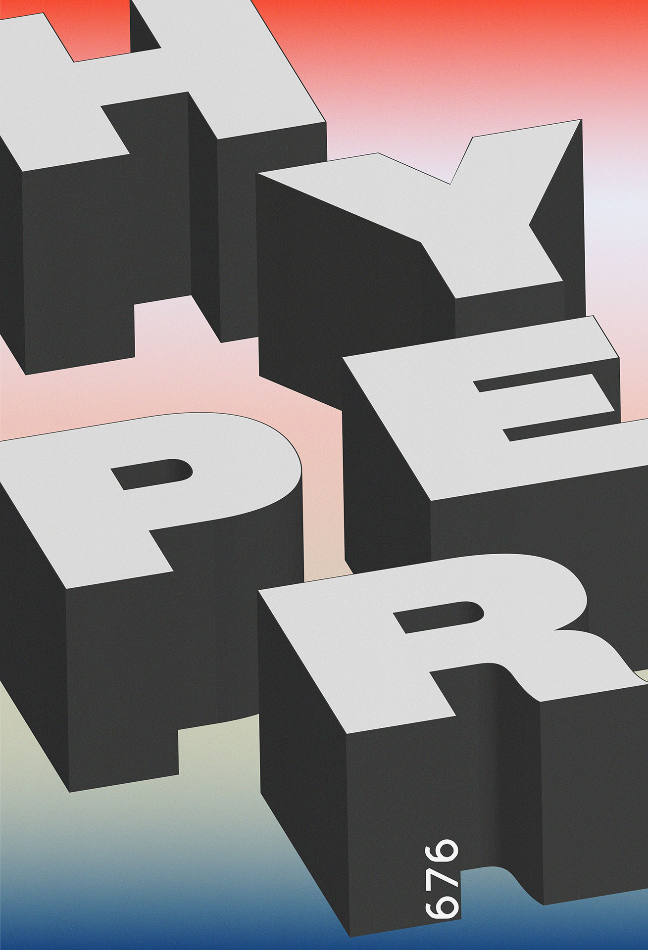 Hyper 676, illustration, typographie en espace © Louis Garella