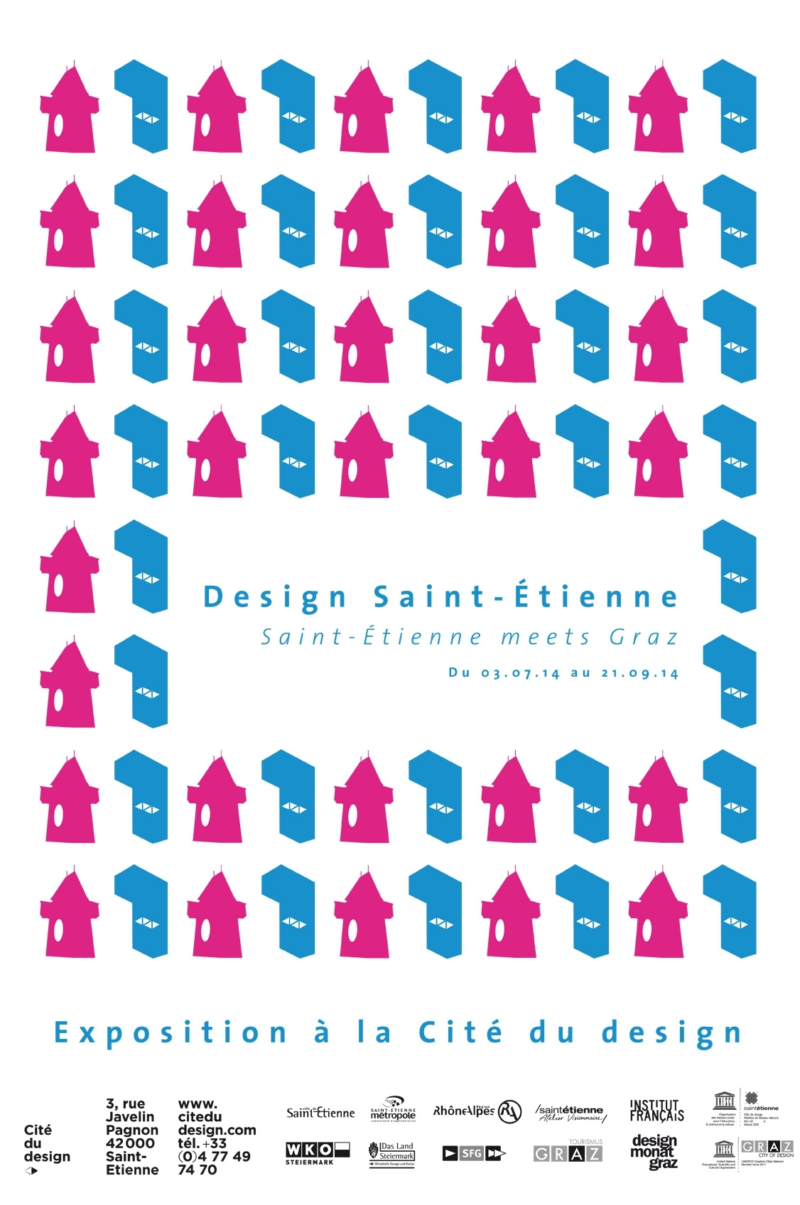 Affiche de l'exposition Saint-Etienne meets Graz