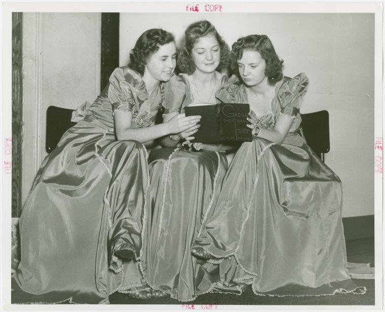 Manuscripts and Archives Division, The New York Public Library. "U.S. Steel - Happy Harmonettes - Reading book" The New York Public Library Digital Collections. 1935 - 1945