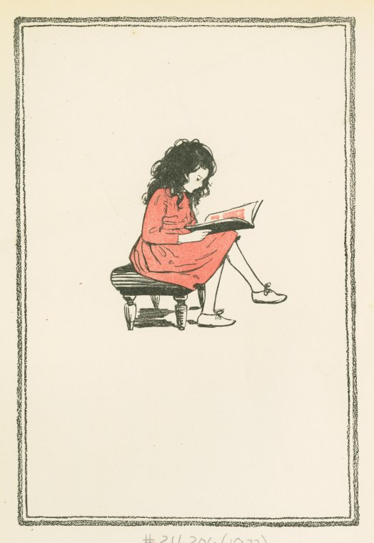 Heidi reading, 1922, par Jessie Wilcox Smith, The Miriam and Ira D. Wallach Division of Art, Prints and Photographs Picture Collection, The New York Public Library