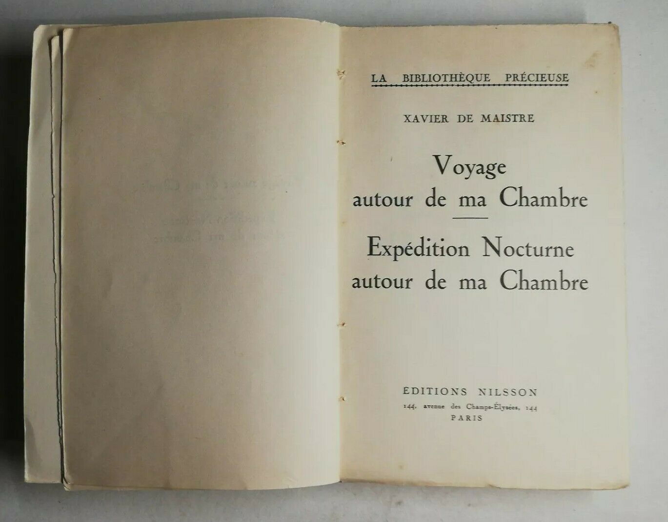 Voyage autour de ma chambre de Xavier de Maistre, éditions Nilsson